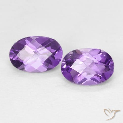 0.86 ct Oval Checkerboard Amethyst, 6 x 4.1 mm From Brazil, Photo A