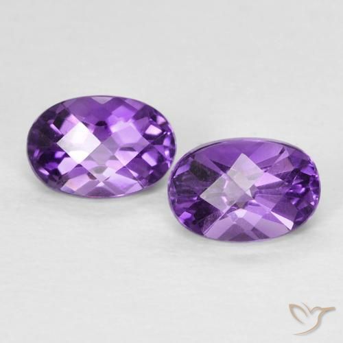 0.95 ct Oval Checkerboard Amethyst, 5.9 x 4 mm From Brazil, Photo A