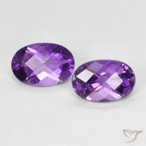0.88 ct Oval Checkerboard Amethyst, 6 x 4.1 mm From Brazil, Photo A