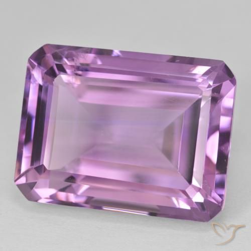 24.65 ct Violet Amethyst Stone, Natural Amethyst in Octagon Step Cut Shape for Sale