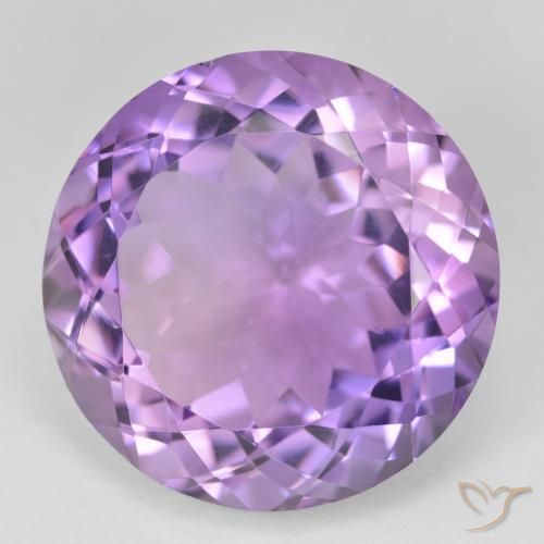 26.41 ct Violet Amethyst Stone, Natural Amethyst in Round Facet Shape for Sale