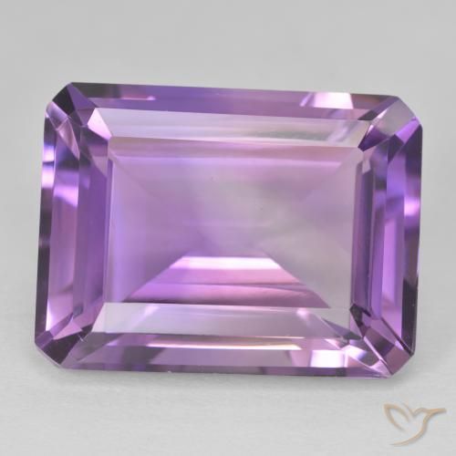 21.90ct Natural Medium Light Purplish-Violet Amethyst, Emerald Cut, VVS