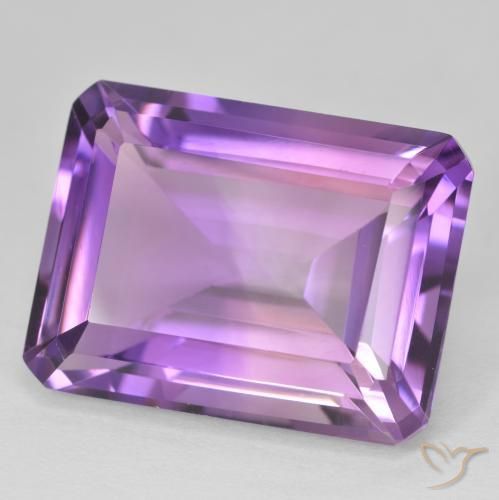 21.90 ct Violet Amethyst Stone, Natural Amethyst in Octagon Step Cut Shape for Sale