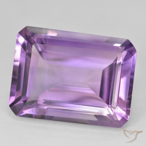 20.89 ct Violet Amethyst Stone, Natural Amethyst in Octagon Step Cut Shape for Sale