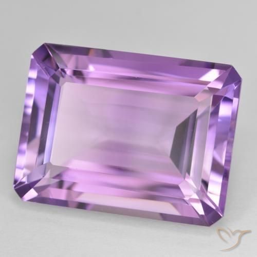 18.39 ct Violet Amethyst Stone, Natural Amethyst in Octagon Step Cut Shape for Sale