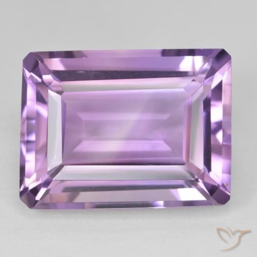 22.77ct Natural Medium Light Purplish-Violet Amethyst, Emerald Cut, VVS
