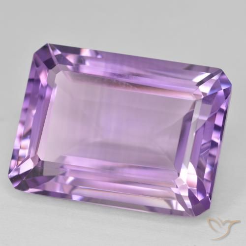 22.52 ct Violet Amethyst Stone, Natural Amethyst in Octagon Step Cut Shape for Sale