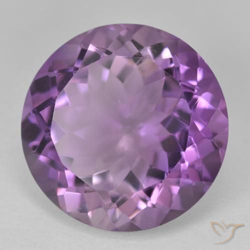 13.24 ct Violet Amethyst Stone, Natural Amethyst in Round Facet Shape for Sale
