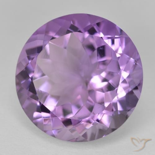 13.46 ct Violet Amethyst Stone, Natural Amethyst in Round Facet Shape for Sale