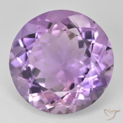 24.79 ct Violet Amethyst Stone, Natural Amethyst in Round Petal Cut Shape for Sale