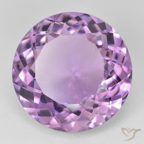 25.07 ct Violet Amethyst Stone, Natural Amethyst in Round Petal Cut Shape for Sale