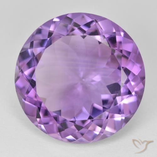 23.66 ct Violet Amethyst Stone, Natural Amethyst in Round Petal Cut Shape for Sale