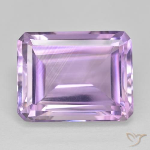 19.73ct Natural Medium Pink Violet Amethyst, Emerald Cut, VVS