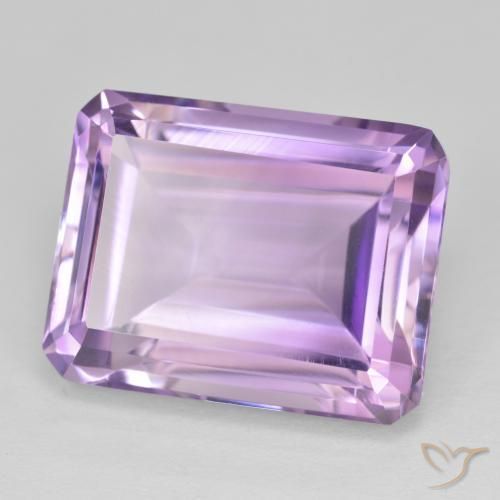 19.73 ct Violet Amethyst Stone, Natural Amethyst in Octagon Step Cut Shape for Sale