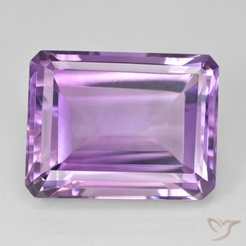 19.72ct Natural Medium Pink Violet Amethyst, Emerald Cut, VVS