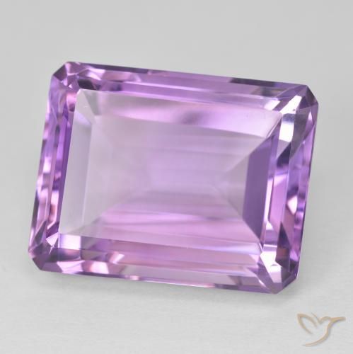 19.72 ct Violet Amethyst Stone, Natural Amethyst in Octagon Step Cut Shape for Sale