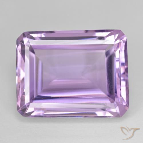 20.29ct Natural Medium Pink Violet Amethyst, Emerald Cut, VVS