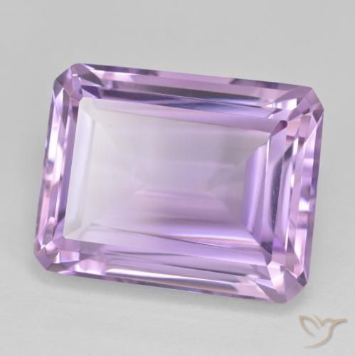 20.29 ct Violet Amethyst Stone, Natural Amethyst in Octagon Step Cut Shape for Sale