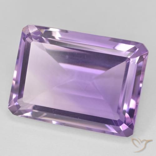 20.96 ct Violet Amethyst Stone, Natural Amethyst in Octagon Step Cut Shape for Sale