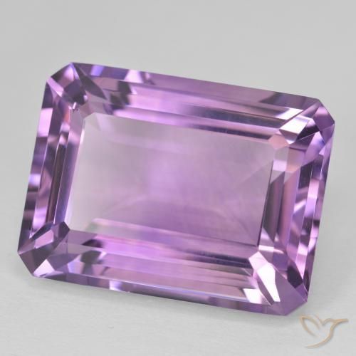 22.46 ct Violet Amethyst Stone, Natural Amethyst in Octagon Step Cut Shape for Sale