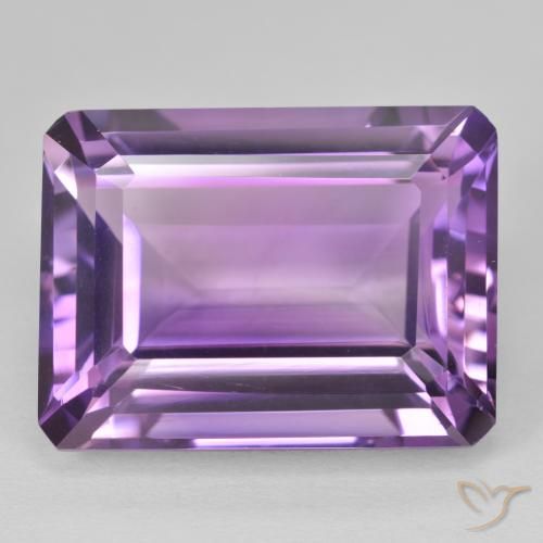 22.92ct Natural Medium Light Purplish-Violet Amethyst, Emerald Cut, VVS