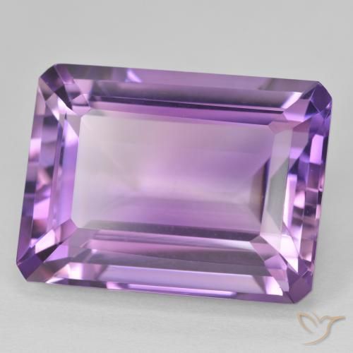 22.92 ct Violet Amethyst Stone, Natural Amethyst in Octagon Step Cut Shape for Sale