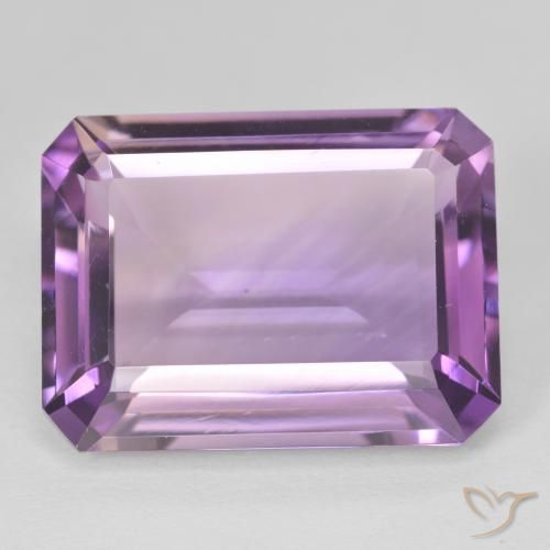 20.24ct Natural Medium Light Purplish-Violet Amethyst, Emerald Cut, VVS