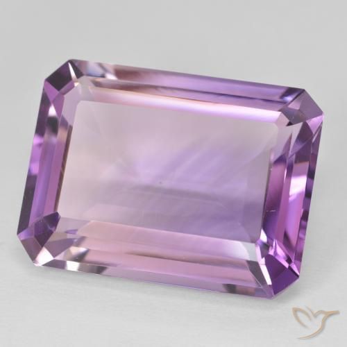 20.24 ct Violet Amethyst Stone, Natural Amethyst in Octagon Step Cut Shape for Sale