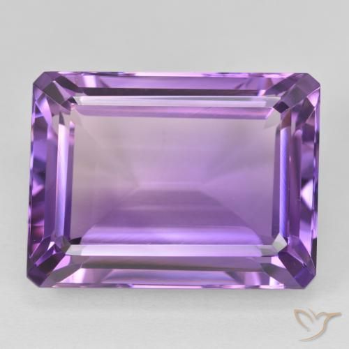 24.25ct Natural Deep Violet Amethyst, Emerald Cut, VVS