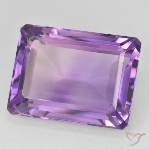 24.25 ct Violet Amethyst Stone, Natural Amethyst in Octagon Step Cut Shape for Sale
