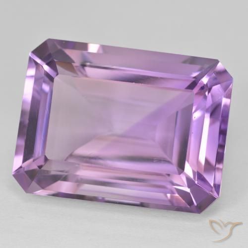 22.71 ct Violet Amethyst Stone, Natural Amethyst in Octagon Step Cut Shape for Sale