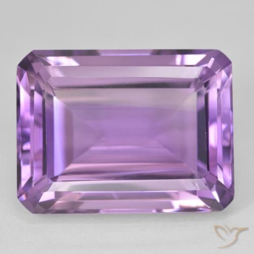 25.46ct Natural Medium Light Purplish-Violet Amethyst, Emerald Cut, VVS