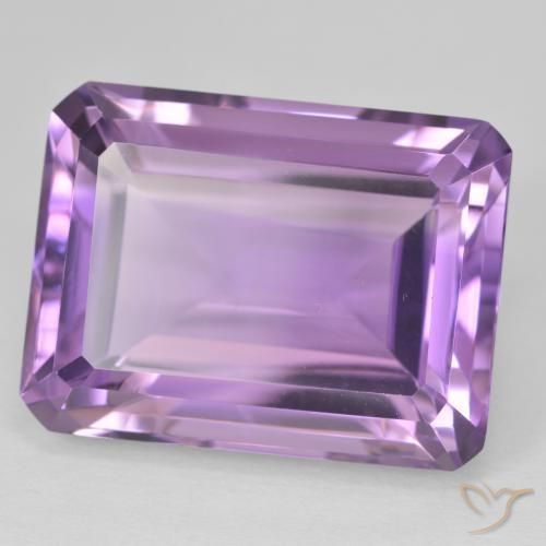 25.46 ct Violet Amethyst Stone, Natural Amethyst in Octagon Step Cut Shape for Sale
