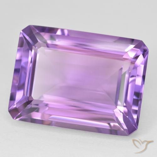 21.82 ct Violet Amethyst Stone, Natural Amethyst in Octagon Step Cut Shape for Sale