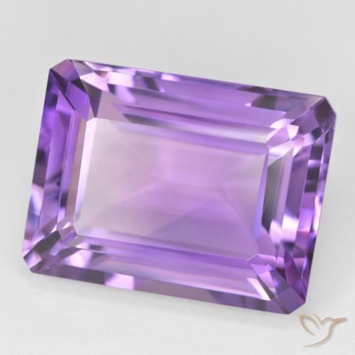 22.70 ct Violet Amethyst Stone, Natural Amethyst in Octagon Step Cut Shape for Sale