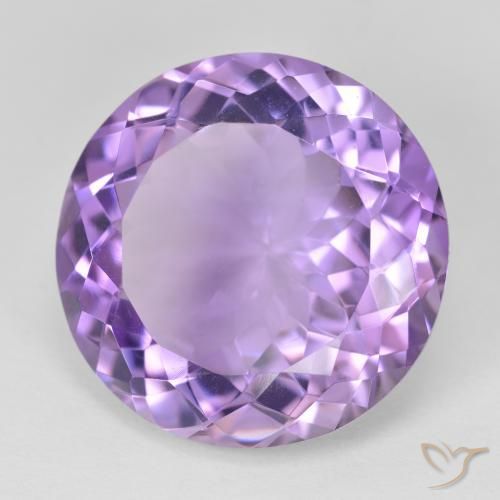 22.21 ct Violet Amethyst Stone, Natural Amethyst in Round Facet Shape for Sale