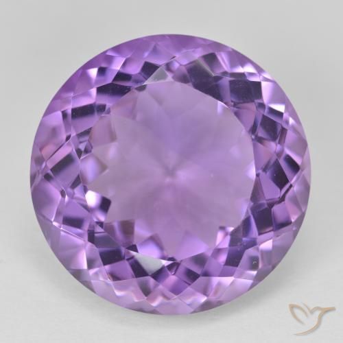 25.64ct Natural Pinkish Violet Amethyst, Round, VVS-VS
