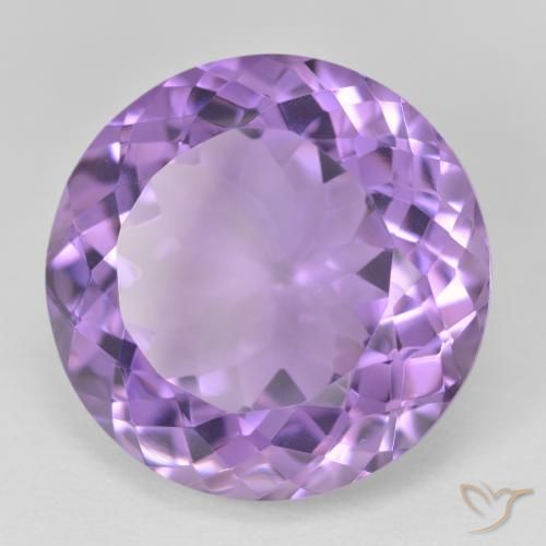 25.64 ct Violet Amethyst Stone, Natural Amethyst in Round Facet Shape for Sale