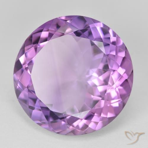 23.92 ct Violet Amethyst Stone, Natural Amethyst in Round Facet Shape for Sale