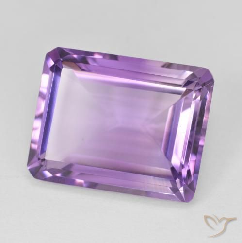 16.17 ct Violet Amethyst Stone, Natural Amethyst in Octagon Step Cut Shape for Sale