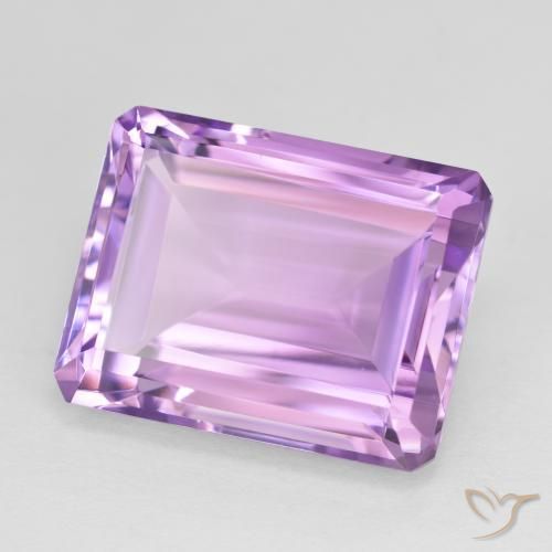 19.79 ct Violet Amethyst Stone, Natural Amethyst in Octagon Step Cut Shape for Sale