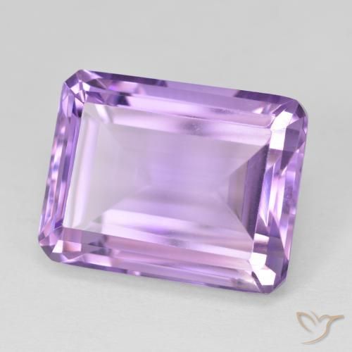 19.93 ct Violet Amethyst Stone, Natural Amethyst in Octagon Step Cut Shape for Sale