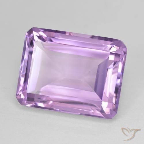 19.13 ct Violet Amethyst Stone, Natural Amethyst in Octagon Step Cut Shape for Sale