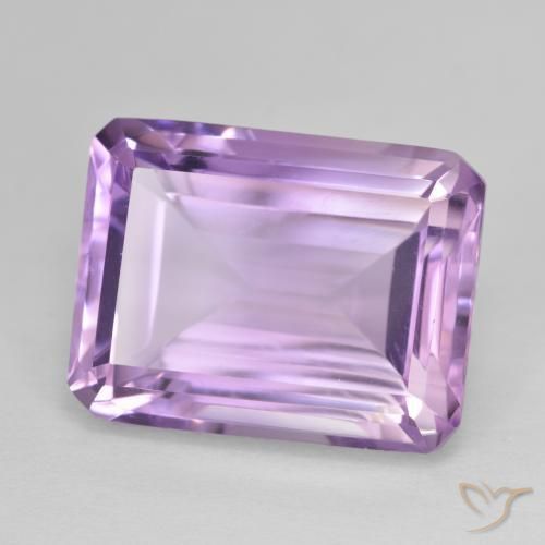18.72 ct Violet Amethyst Stone, Natural Amethyst in Octagon Step Cut Shape for Sale