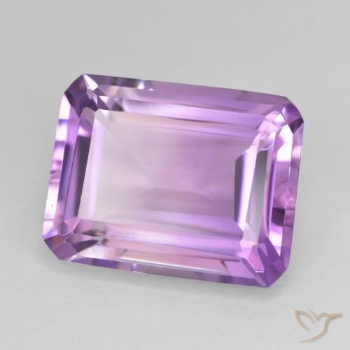 16.33 ct Violet Amethyst Stone, Natural Amethyst in Octagon Step Cut Shape for Sale