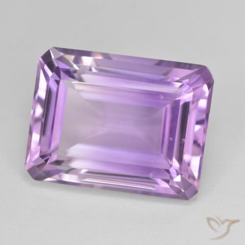 17.93 ct Violet Amethyst Stone, Natural Amethyst in Octagon Step Cut Shape for Sale