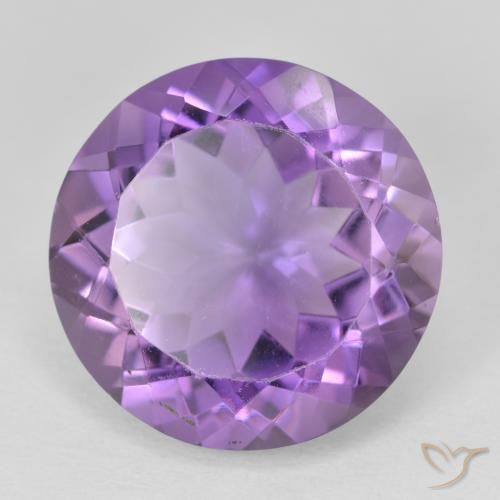12.47 ct Violet Amethyst Stone, Natural Amethyst in Round Facet Shape for Sale