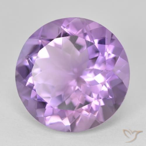 12.86 ct Violet Amethyst Stone, Natural Amethyst in Round Facet Shape for Sale