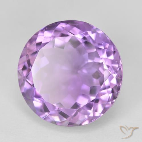 12.59 ct Violet Amethyst Stone, Natural Amethyst in Round Facet Shape for Sale