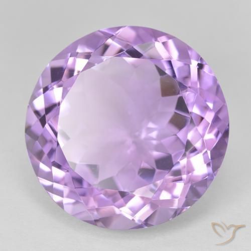 25.66 ct Violet Amethyst Stone, Natural Amethyst in Round Facet Shape for Sale